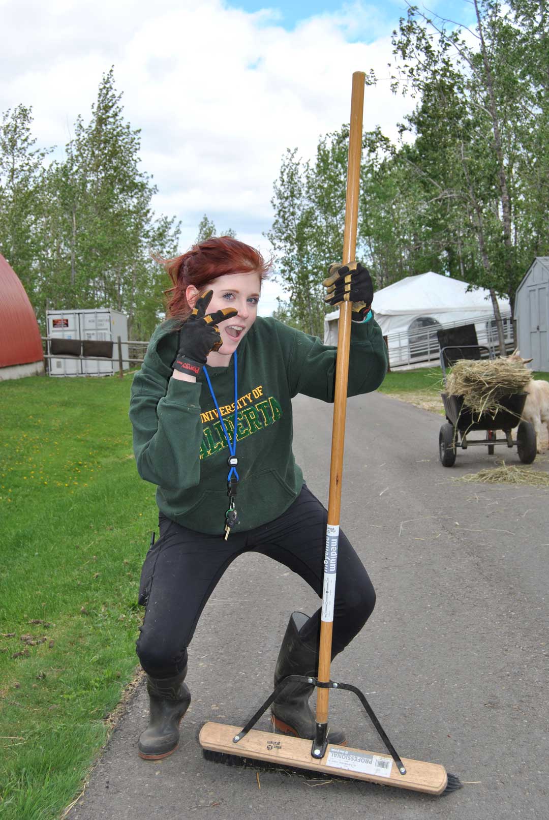 staff sweeping up
